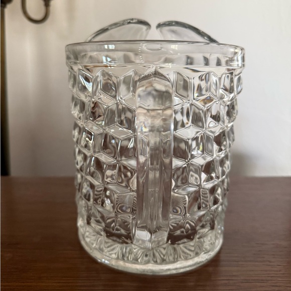 Vtg Fostoria Crystal Water Pitcher Brutalist 1/2 Gal Ice Lip Large Clear Glass - Picture 4 of 10